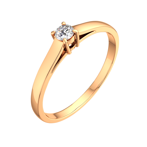 Кольцо помолвочное из розового золота с бриллиантом 2Б0009 фото 2