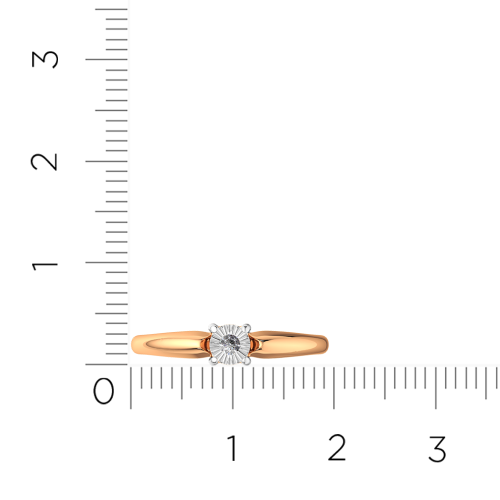 Кольцо помолвочное из комбинированного золота с бриллиантом 2D00131.14K.B фото 5