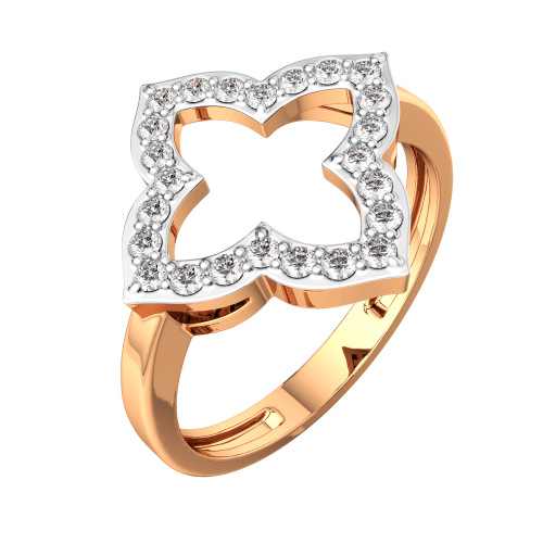 Кольцо из розового золота с фианитом 2101522.14K.R фото 2