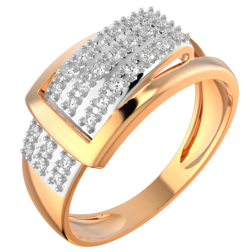 Кольцо из розового золота с фианитом 210518-9K фото 3