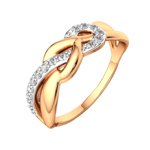 Кольцо из розового золота с фианитом 2101123.14K.R фото 2