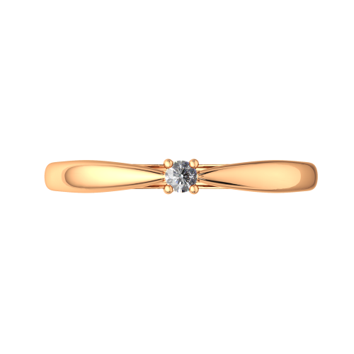 Кольцо помолвочное из розового золота с бриллиантом 2D0080.14K.R фото 3