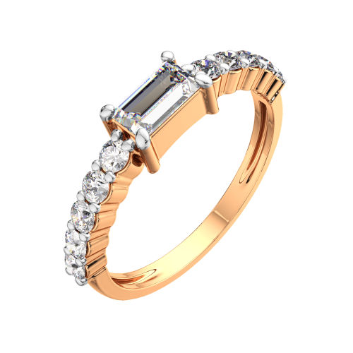 Кольцо из розового золота с фианитом 2101250.14K.R фото 2