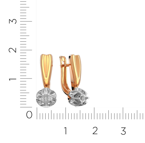 Серьги из комбинированного золота с бриллиантами 3D00154.14K.B фото 4