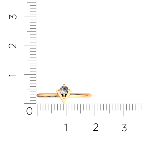 Кольцо из розового золота с фианитом 210569.9K.R фото 6