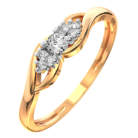 Кольцо из розового золота с фианитом 210934.14K.R