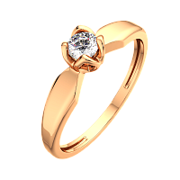 Кольцо помолвочное из розового золота с бриллиантом 2D00239.14K.R.ZZ