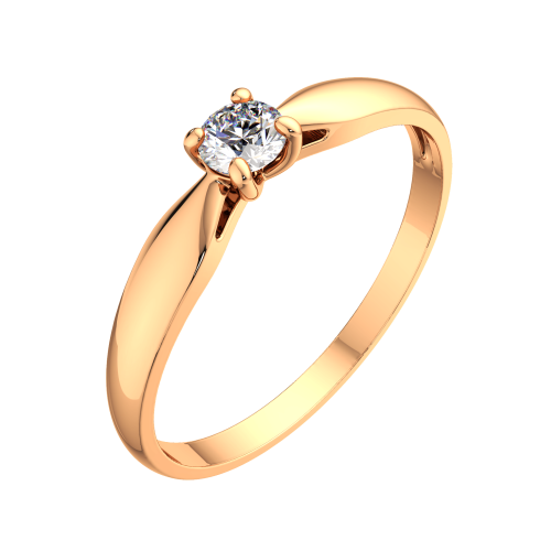 Кольцо из розового золота с фианитом 210658.14K.R фото 2
