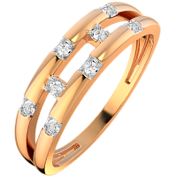 Кольцо из розового золота с фианитом 210865.9K.R
