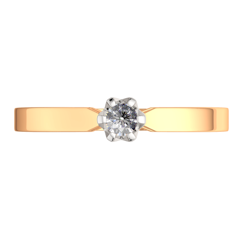 Кольцо помолвочное из комбинированного золота с бриллиантом 2D00236.14K.B.ZZ фото 3
