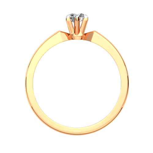 Кольцо помолвочное из розового золота с бриллиантом 2D00350.14K.R фото 4